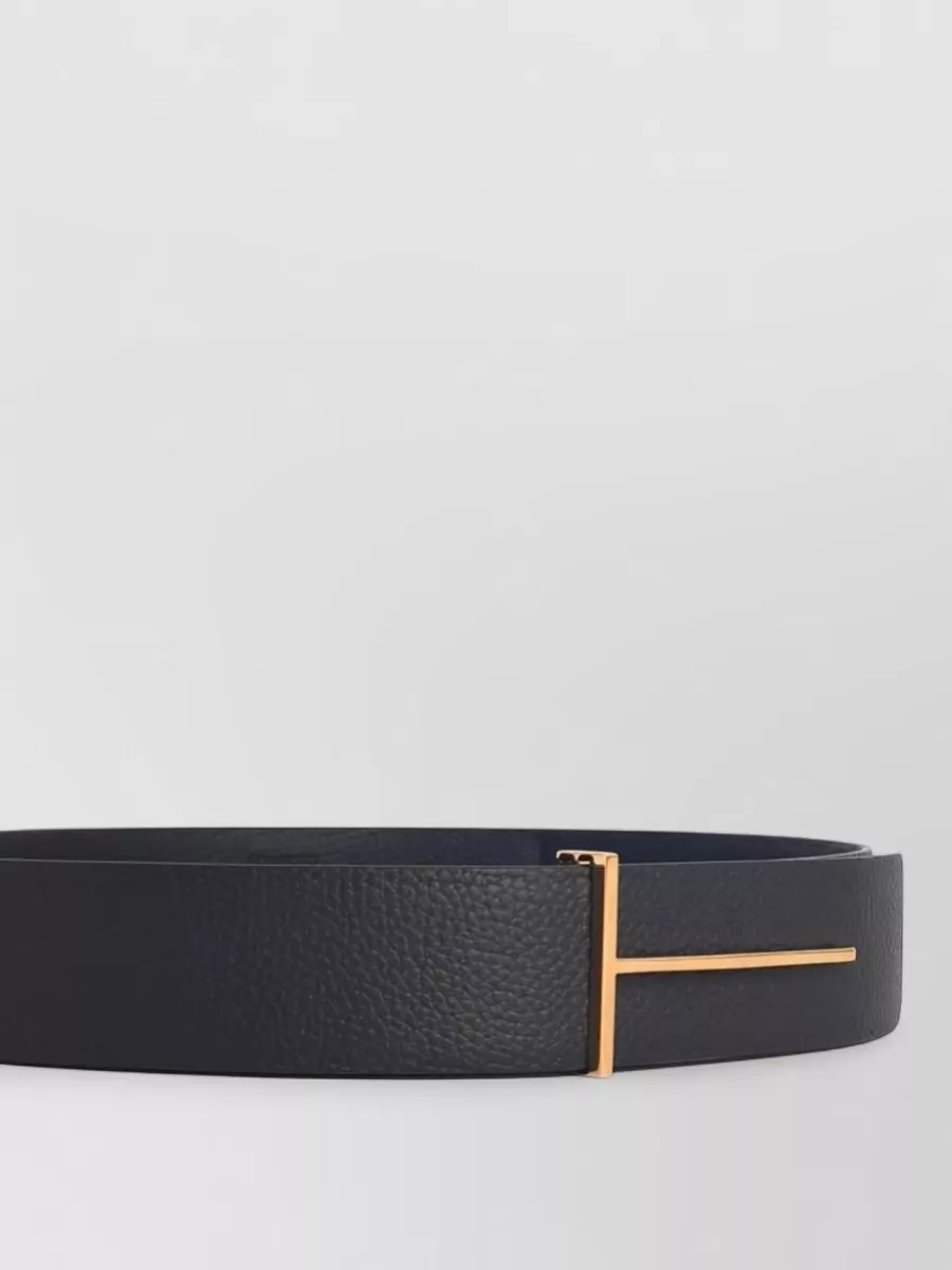 Tom Ford Grain Leather Slim T Belt Reversible