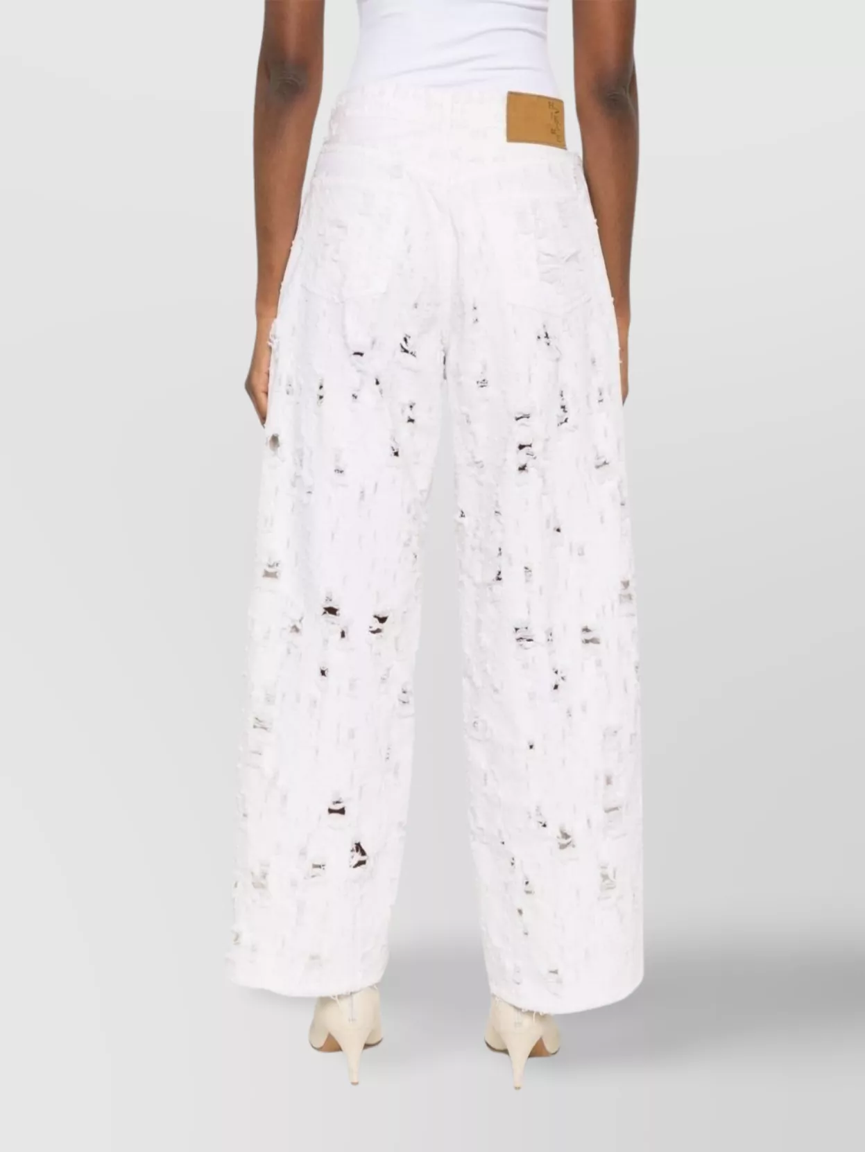 Shop Haikure Distressed Wide Leg Jeans With Belt Loops