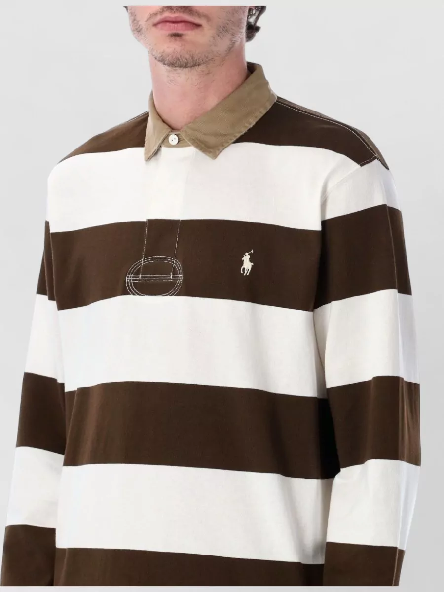 Polo Ralph Lauren Heritage Rugby Shirt Striped Pattern Long Sleeves