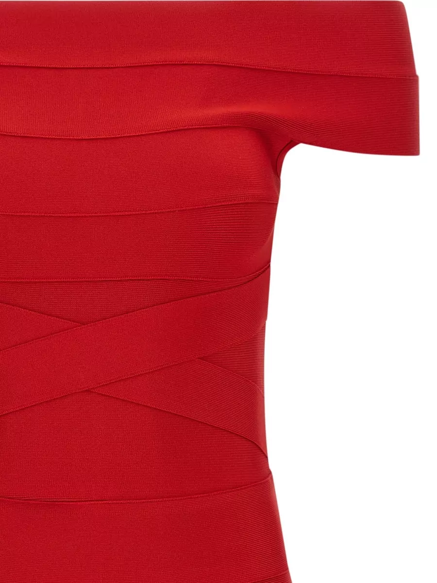 Rotate Birger Christensen Off-Shoulder Bodycon Mini Dress
