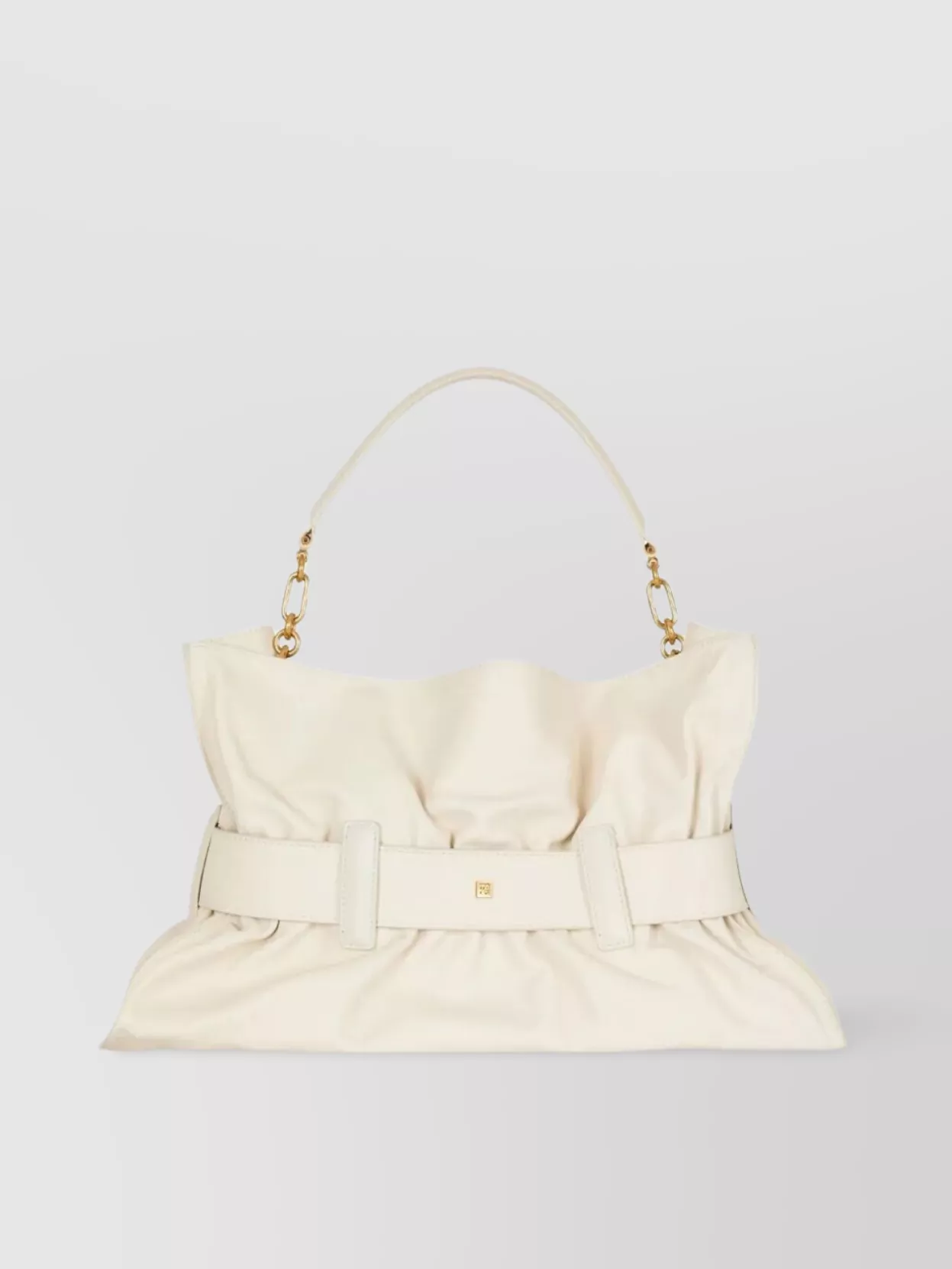 Balmain Medium-Calfskin Bag Featuring Ruched Design