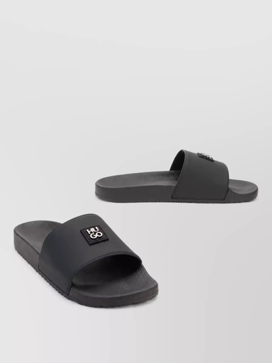 Boss rubber slide sandals