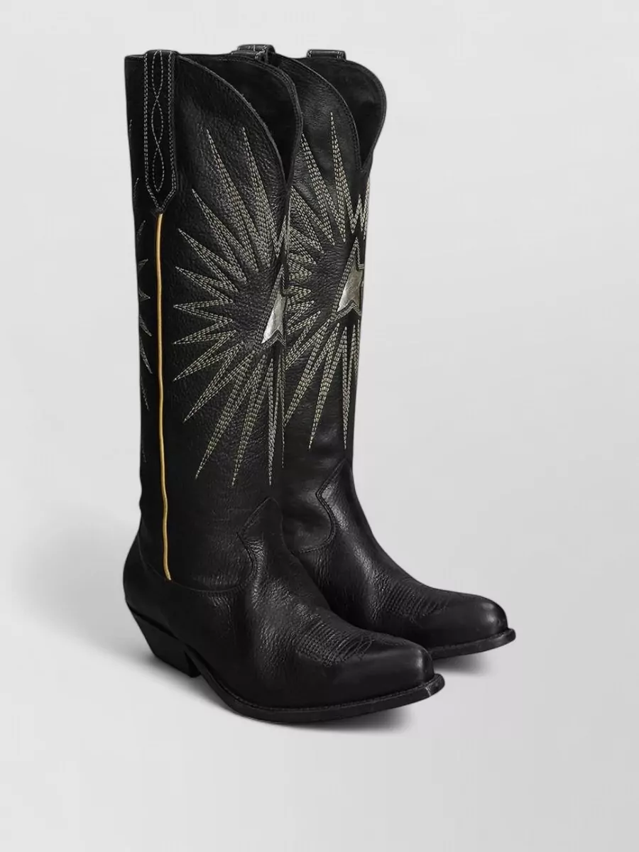 Golden Goose Leather Embroidered Boots