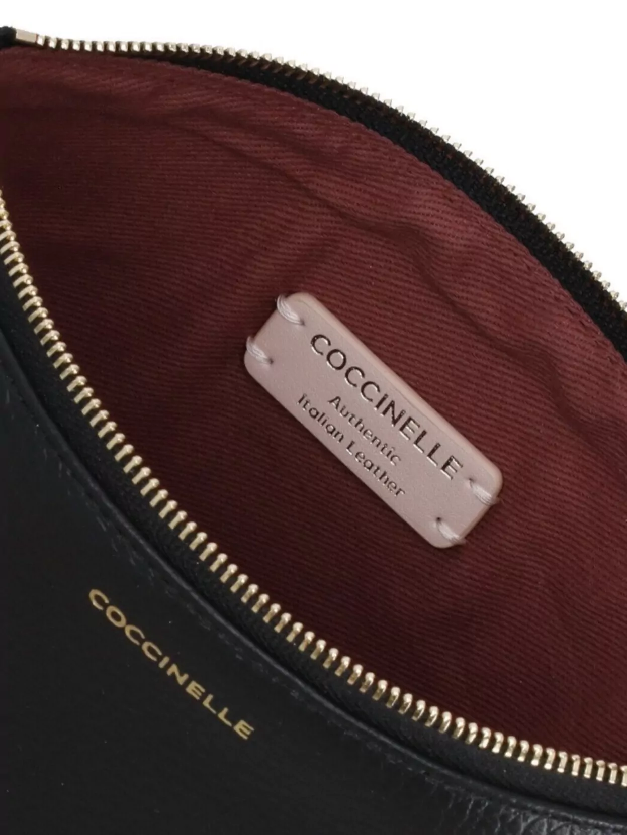Coccinelle Textured Leather Wrist Strap Clutch Bag