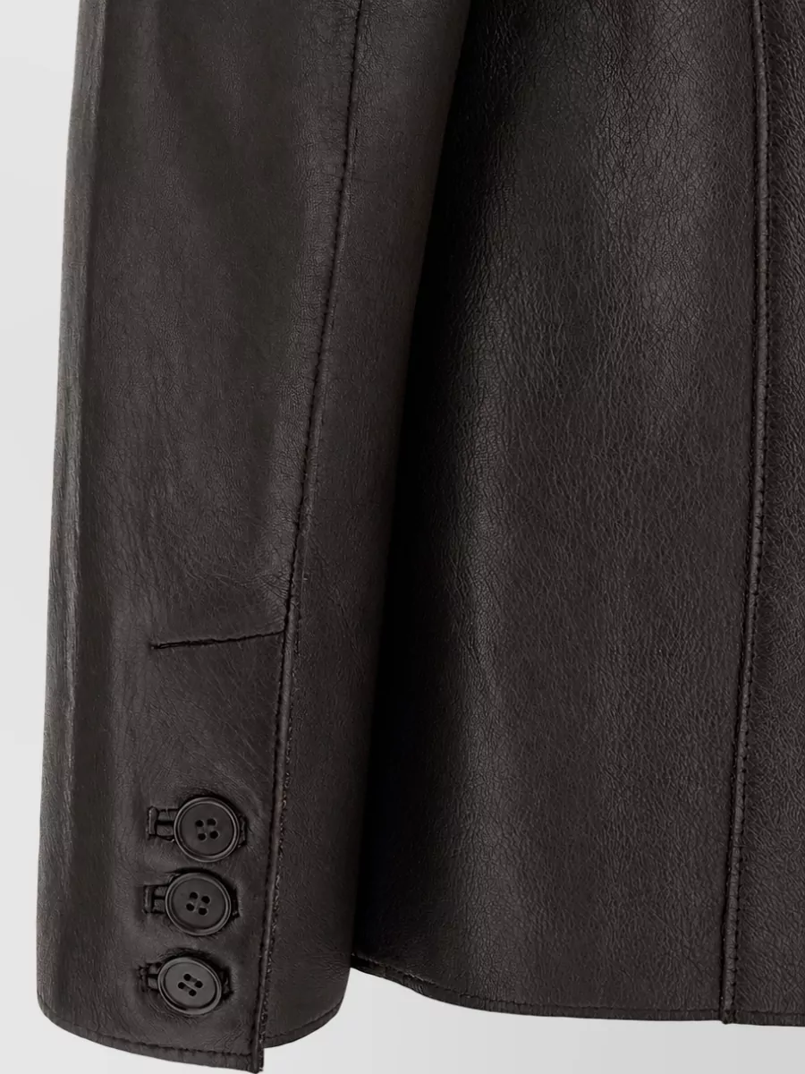 P.a.r.o.s.h. Lamb Leather Single-Breasted Blazer