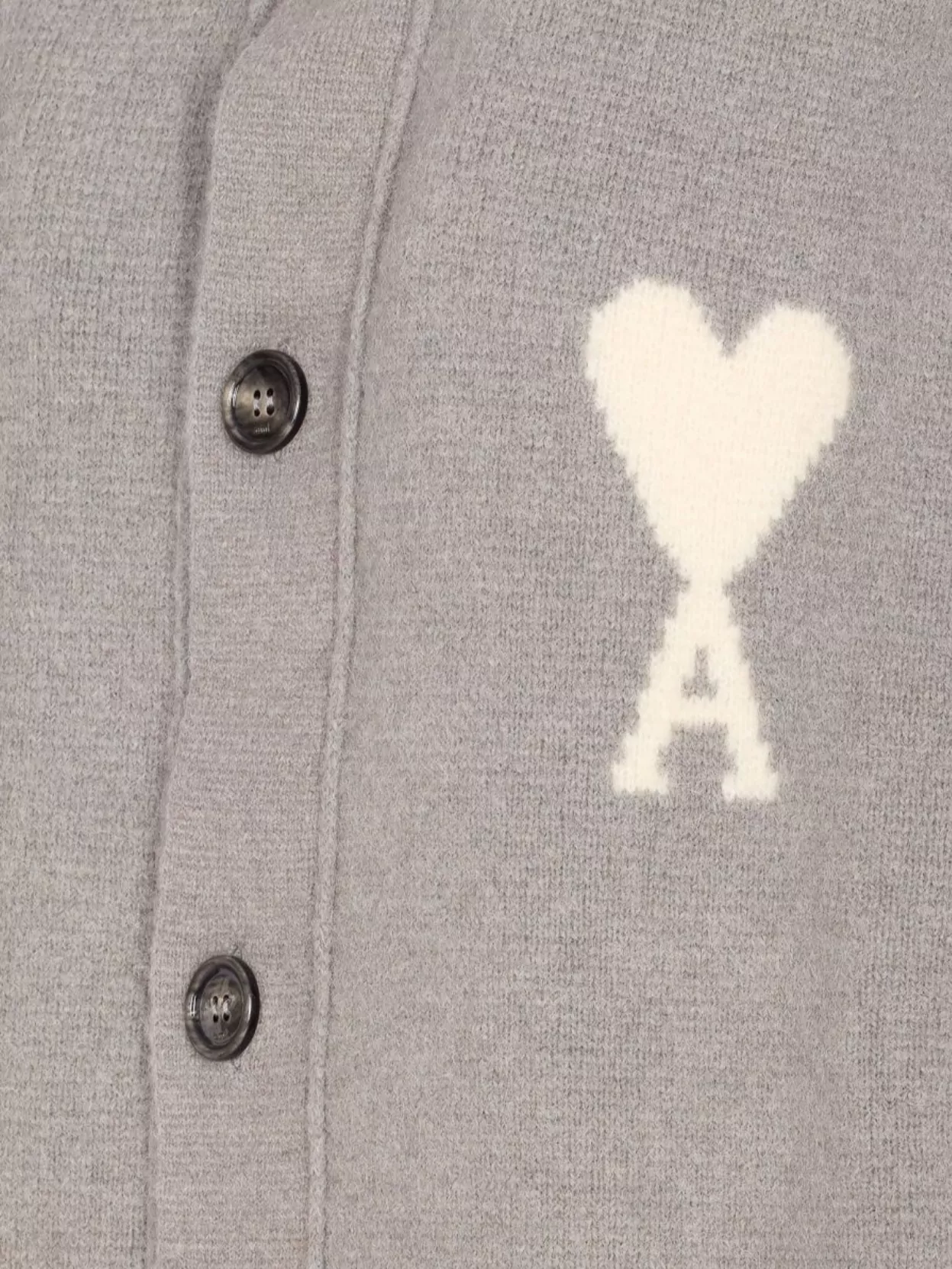 Ami Paris Oversized Crewneck Cardigan Front Pockets