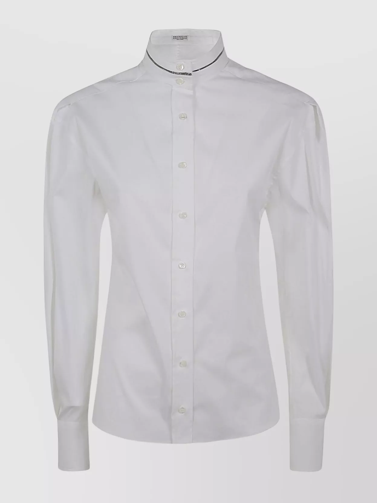 Brunello Cucinelli Top Stand Collar Buttoned Cuffs In White