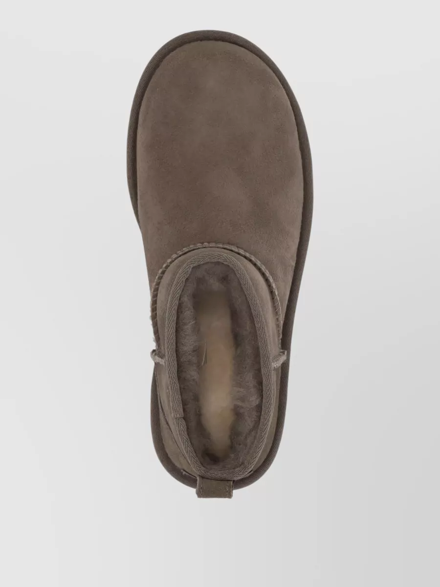 Ugg Ankle Boots Pull Tab Round Toe Suede