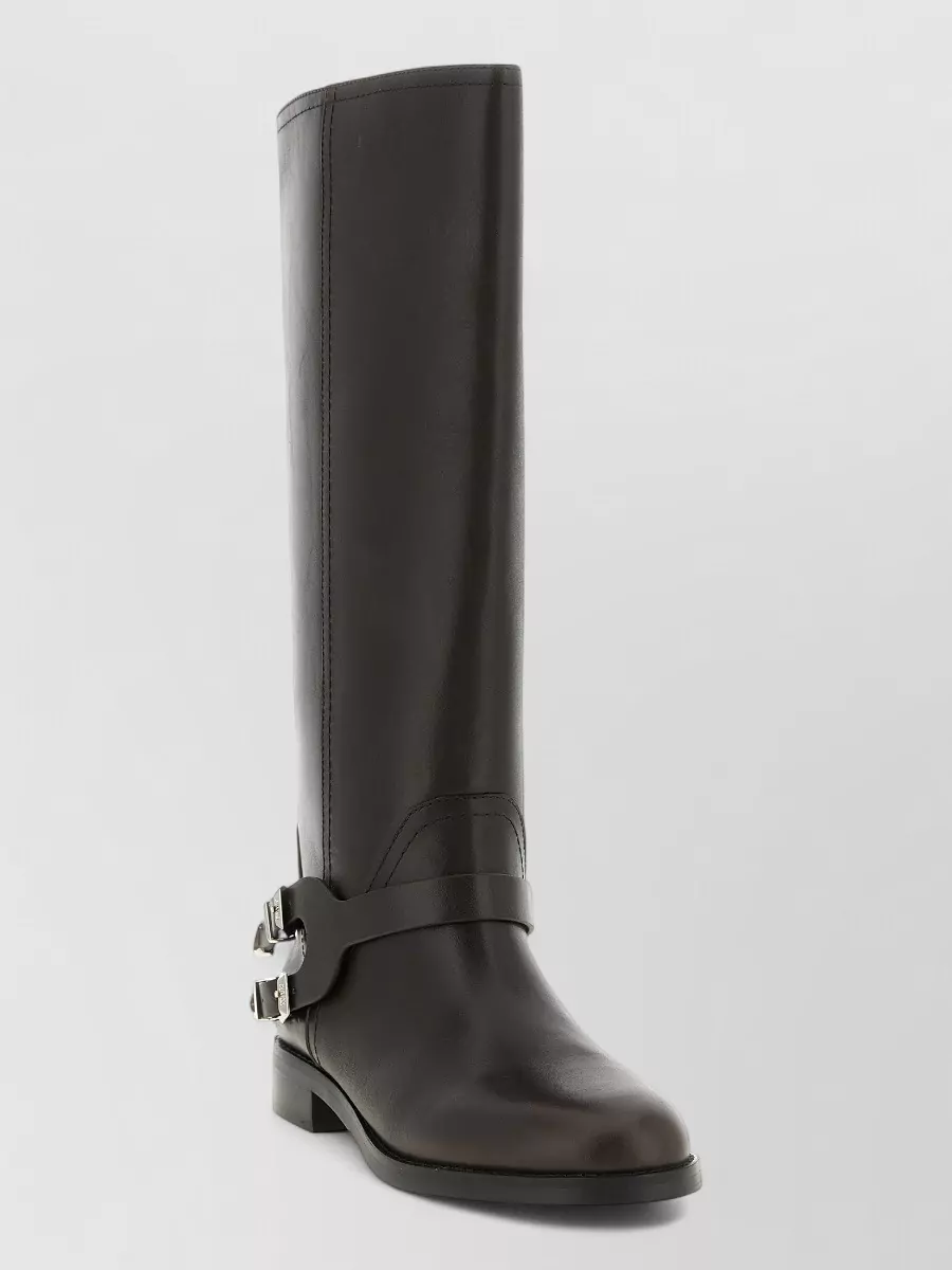 Pinko Leather Cheval Boots