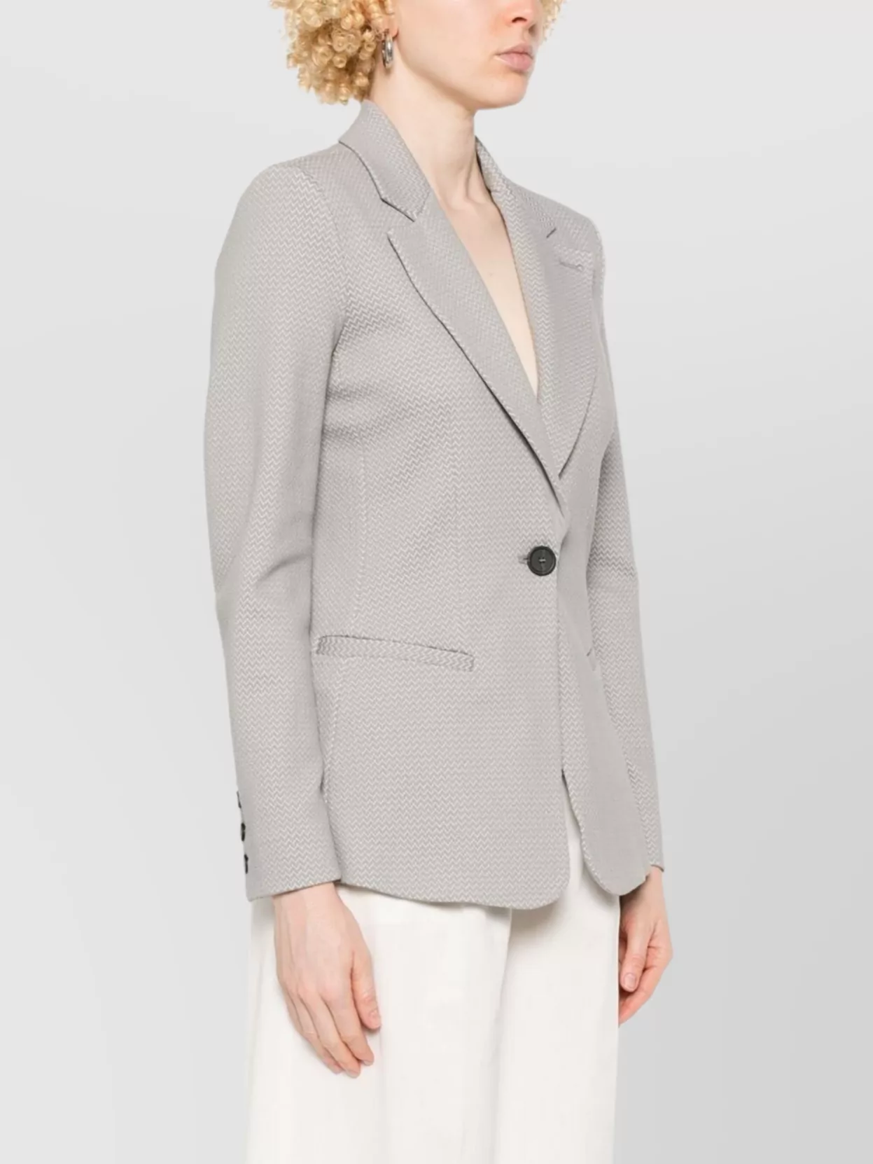 Shop Emporio Armani Single-breasted Blazer With Flap Pockets
