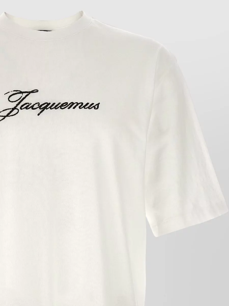Jacquemus Logo-Print Cotton-Blend Crew-Neck T-Shirt
