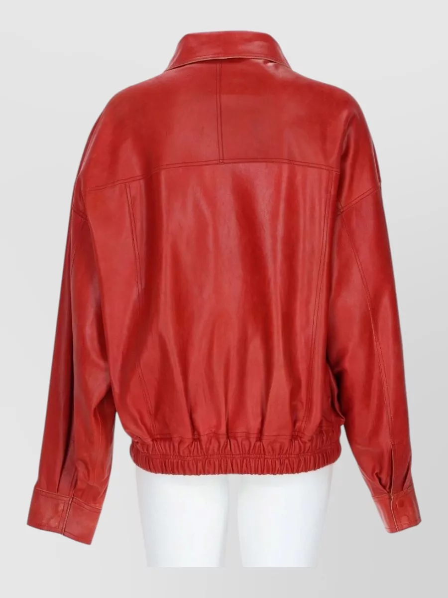 Alysi Leather Bomber Jacket