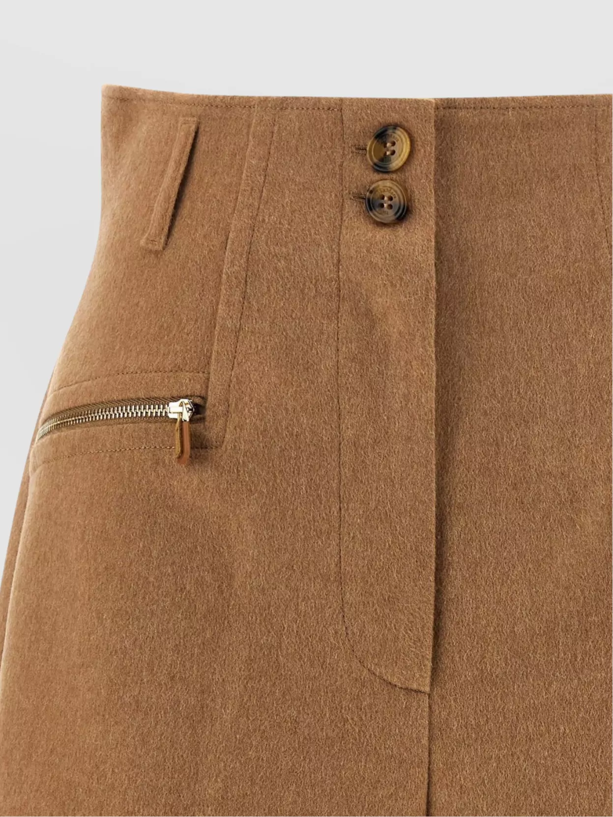 Max Mara High Waist Shorts Zip Pockets