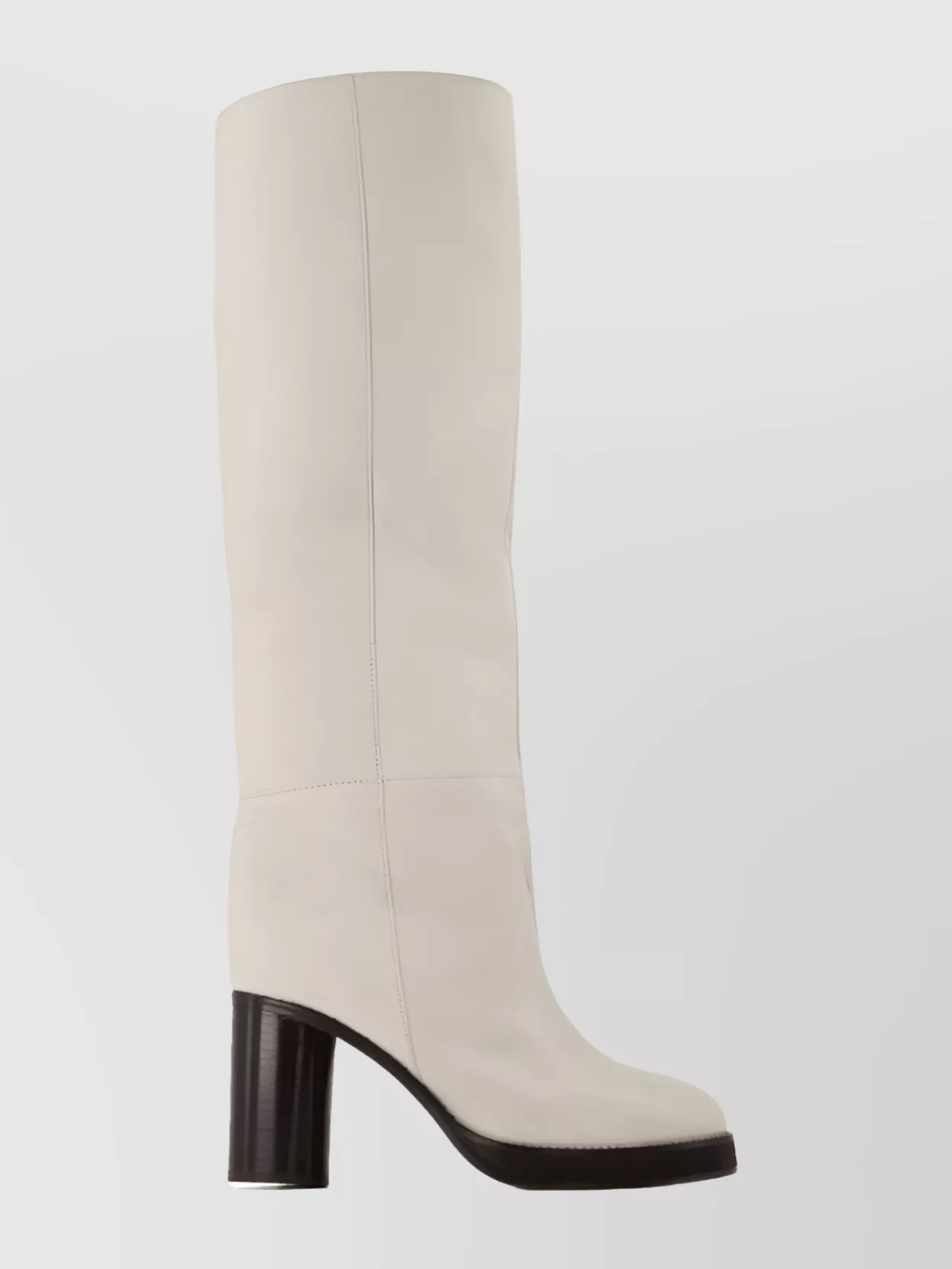 Isabel Marant Knee High Block Heel Leather Boots In Animal Print