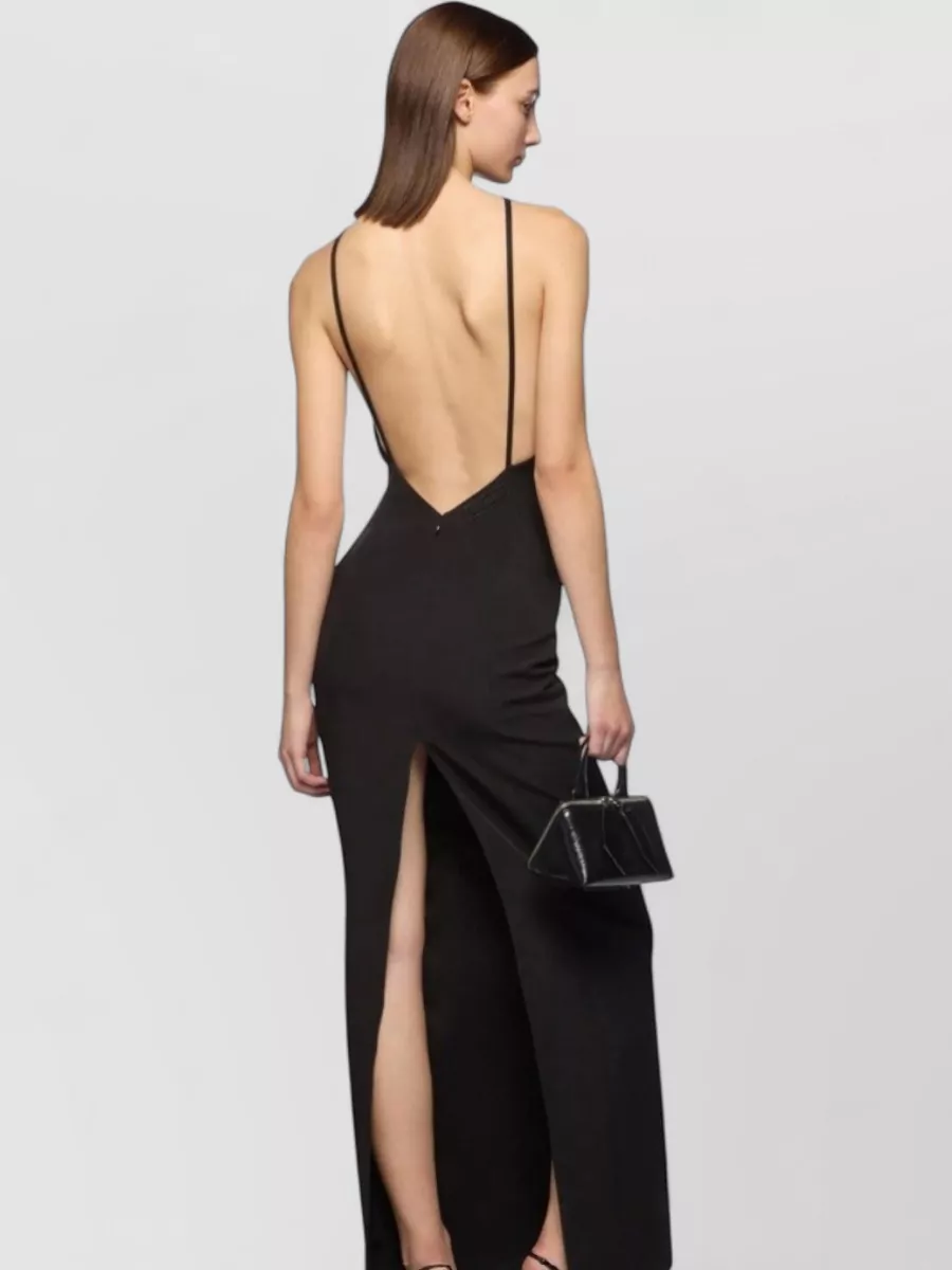 The Attico Feather-Trim Maxi Gown