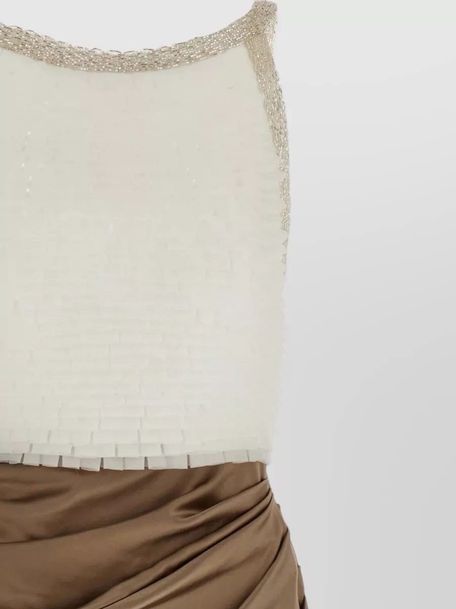 Elisabetta Franchi Sleeveless Square Neck Draped Maxi Dress