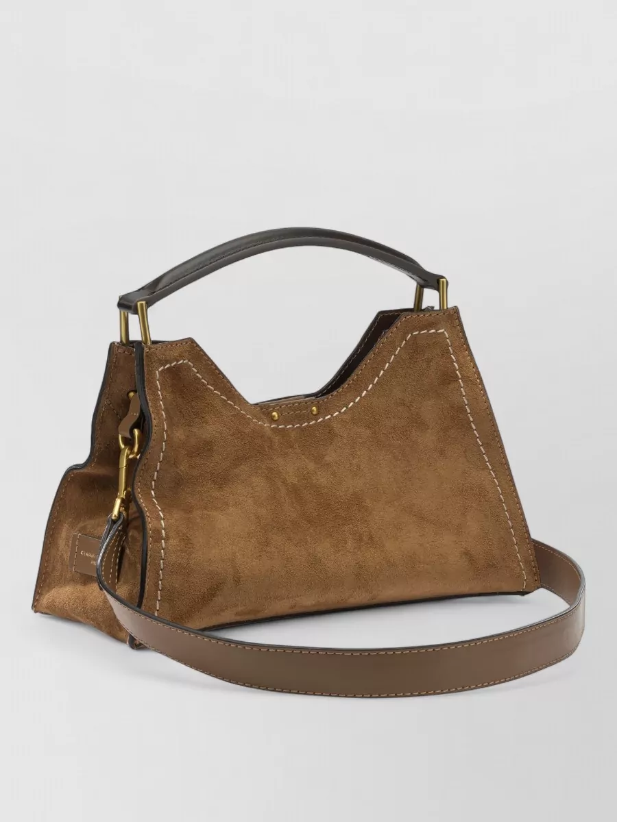 Gianni Chiarini Shoulder Bag Suede Finish Top Handle