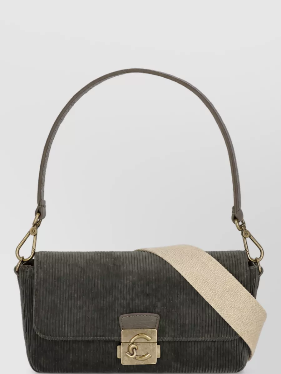 Coccinelle Corduroy Shoulder Bag