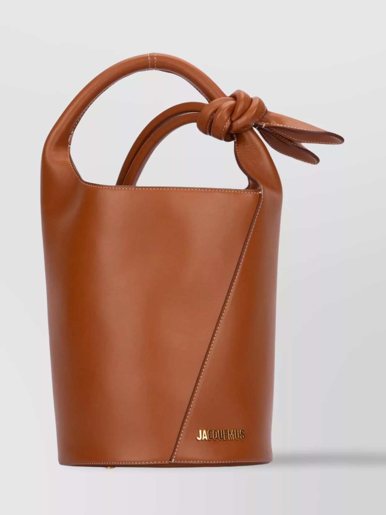 Shop Jacquemus Handle Stitch Knot Shoulder Bag