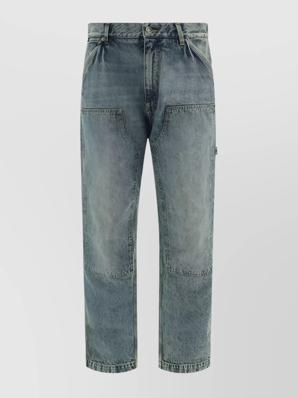 Dolce & Gabbana Wide-leg Cotton Jeans Metal Hardware In Blue