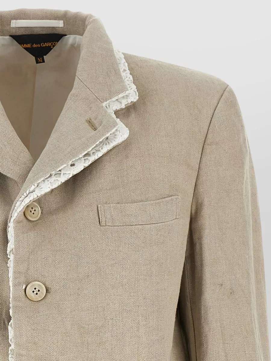 Comme Des Garçons Linen Single-Breasted Blazer