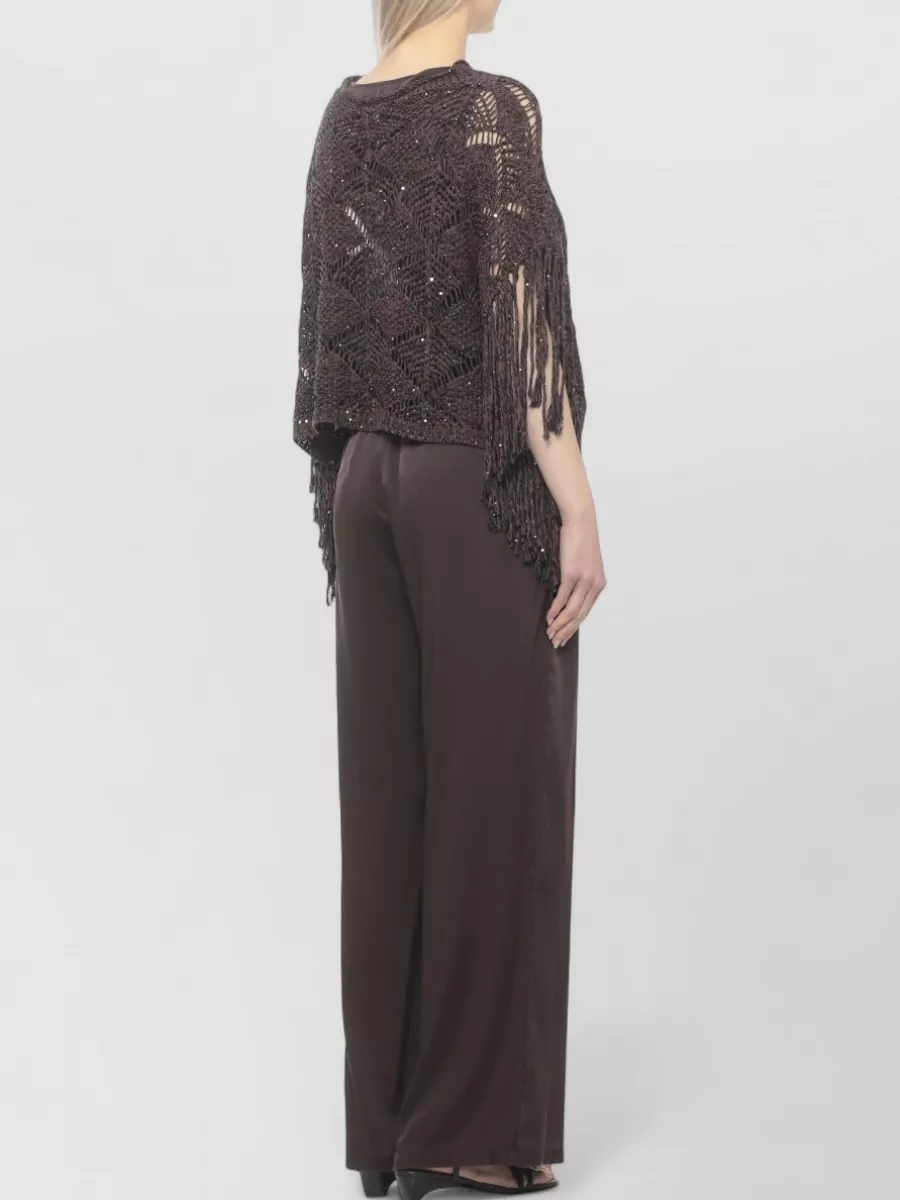 Antonelli Firenze Sequined Cutout Short-Sleeve Blouse