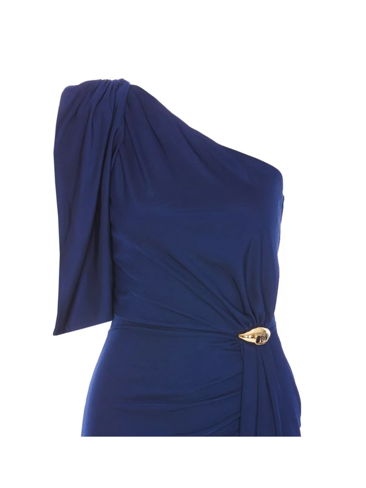 Elisabetta Franchi One Shoulder Maxi Dress With Asymmetrical Detail