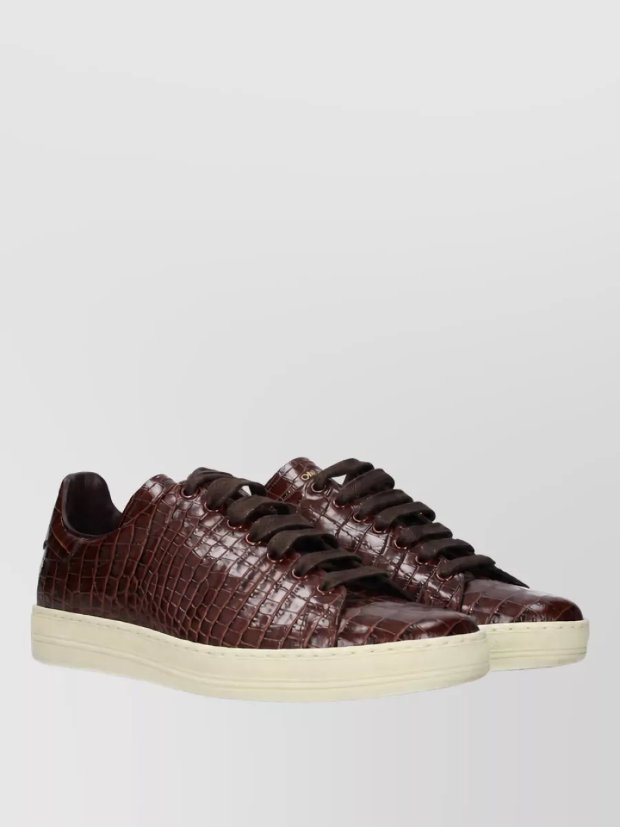 Tom Ford Leather Lace-Up Sneakers