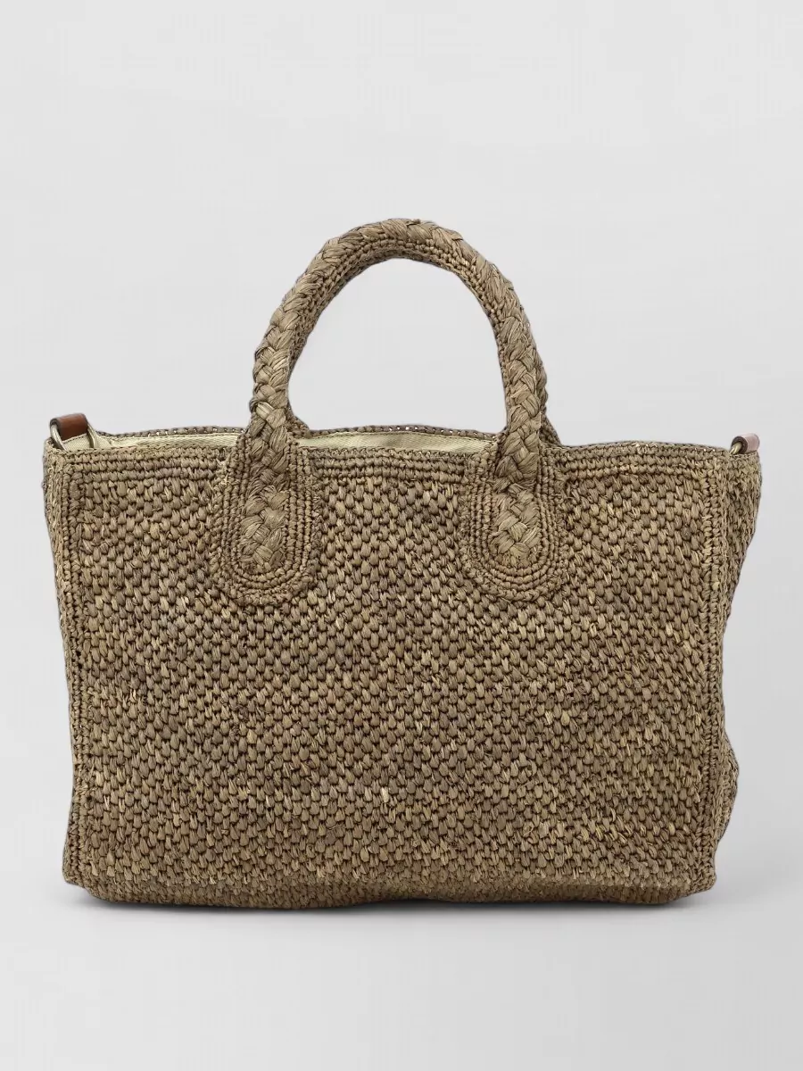 Ibeliv Raffia And Leather Crochet Cross-Body Bag