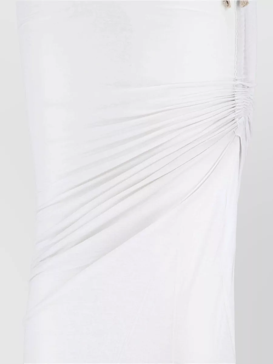 Rick Owens Drkshdw Cotton High-Rise Draped Asymmetric Maxi Skirt