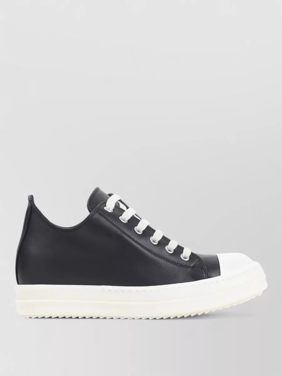 Rick Owens Low Sneakers Contrast Sole Eyelet Detail