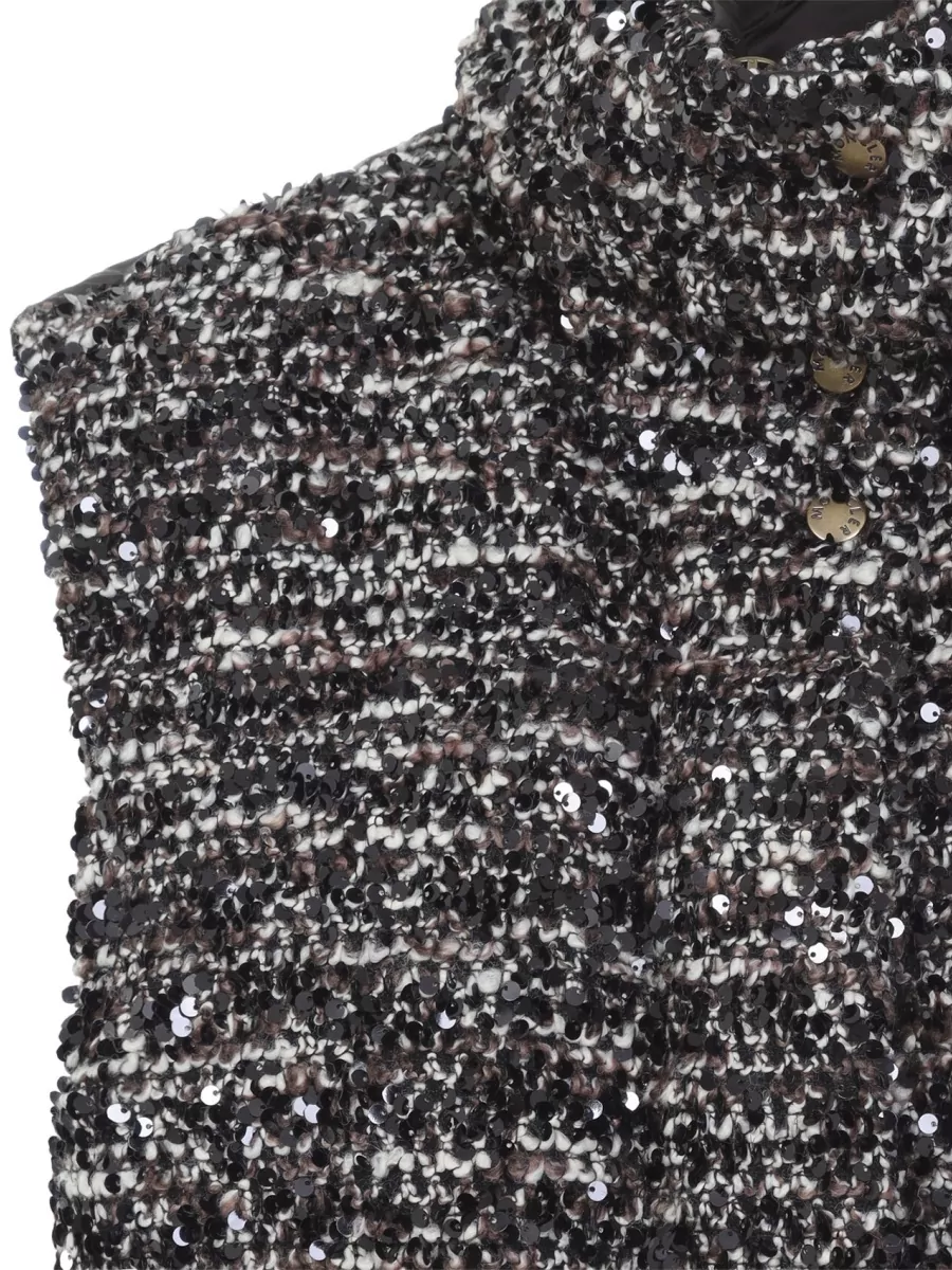 Moncler Down Sequin-Embellished Bouclé Quilted Jacket