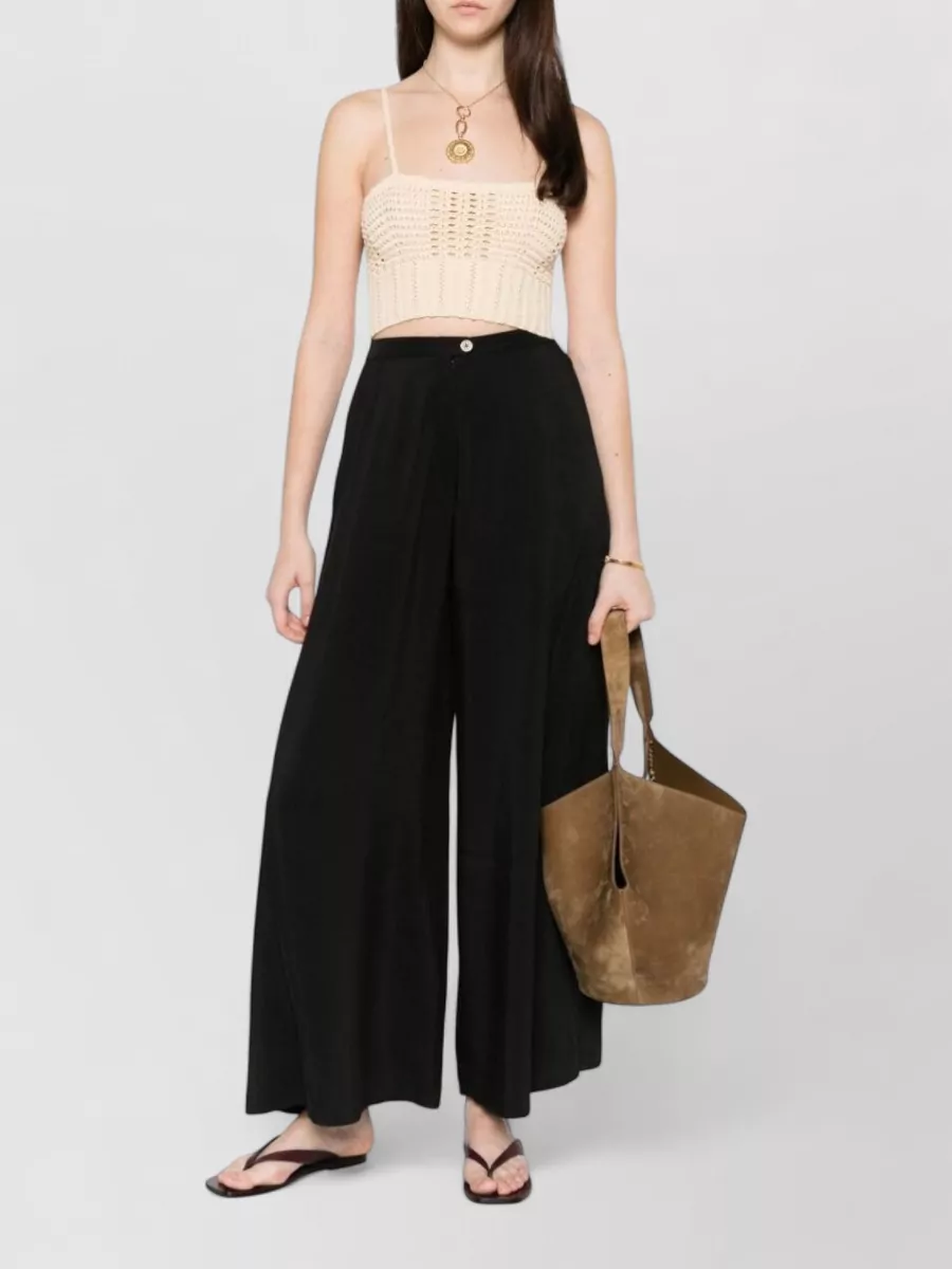 Forte Forte Knitted Square Neck Sleeveless Asymmetric Hem Bralette Top