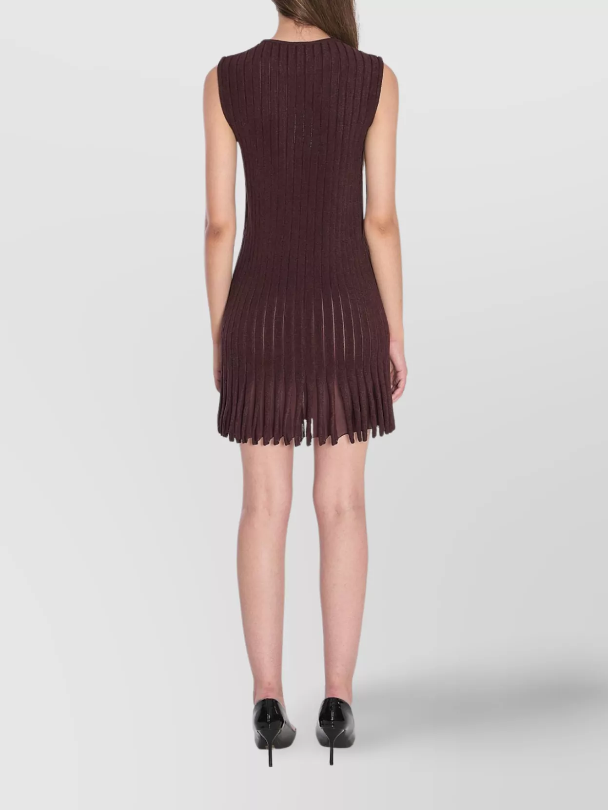 Alaïa Knit Dress With Striped A-Line Silhouette