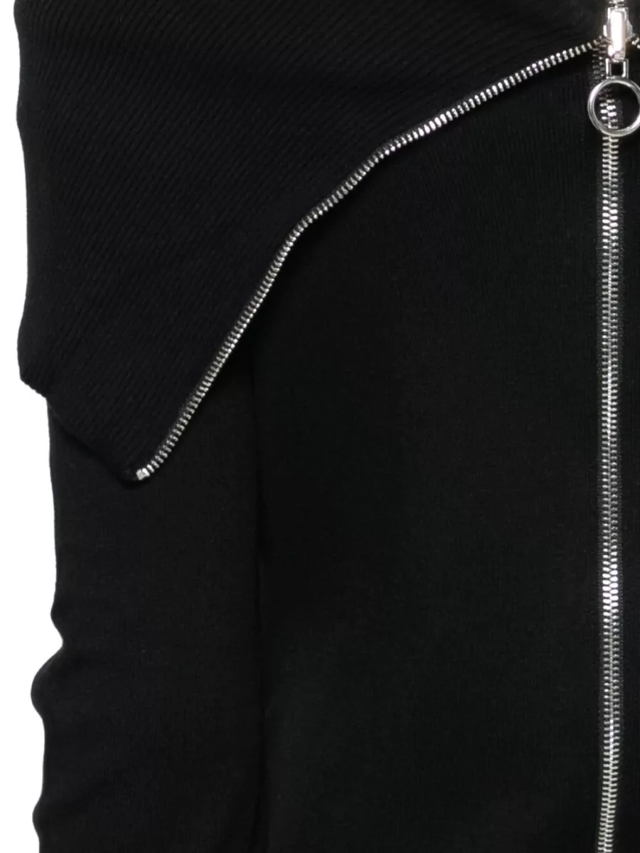 Semicouture Fine-Knit Off-Shoulder Long-Sleeve Sweatshirt