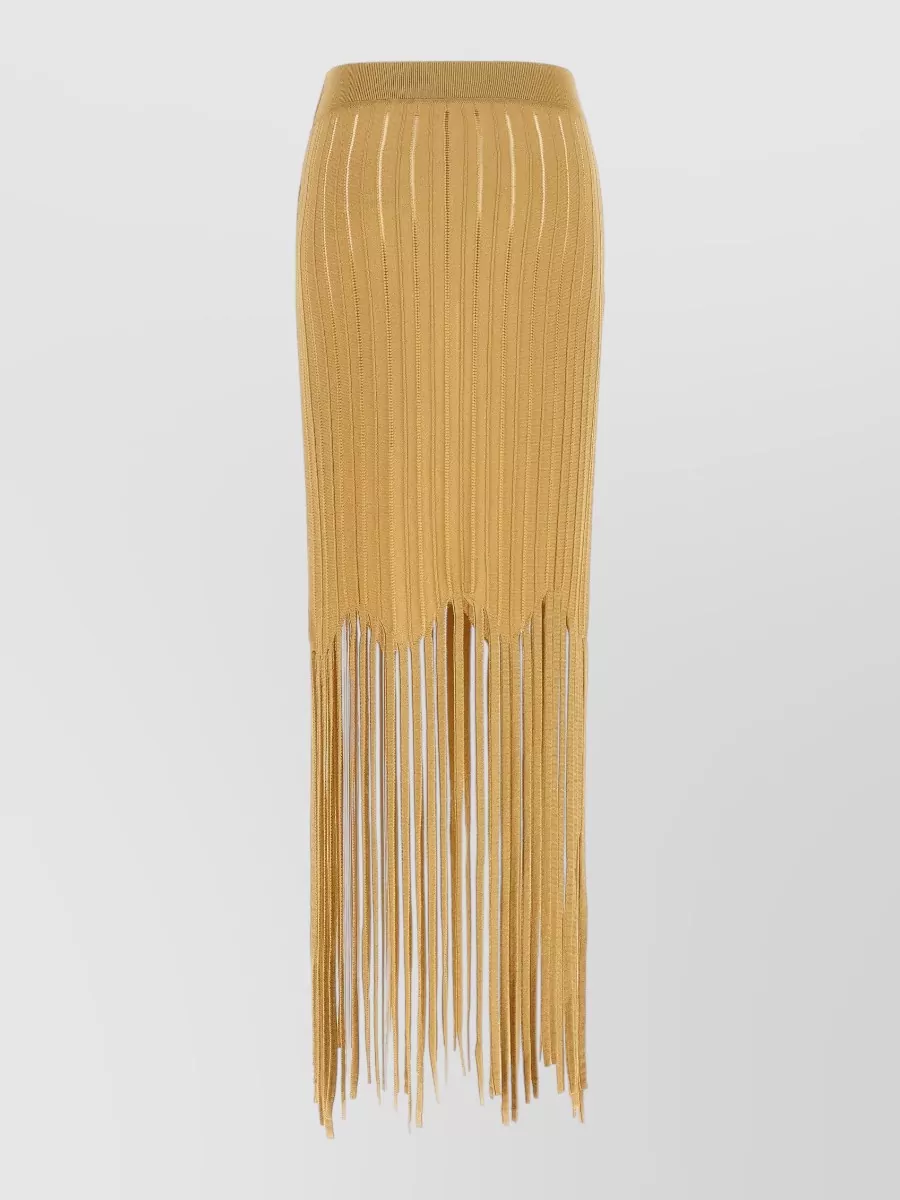 Balmain Fringed midi skirt