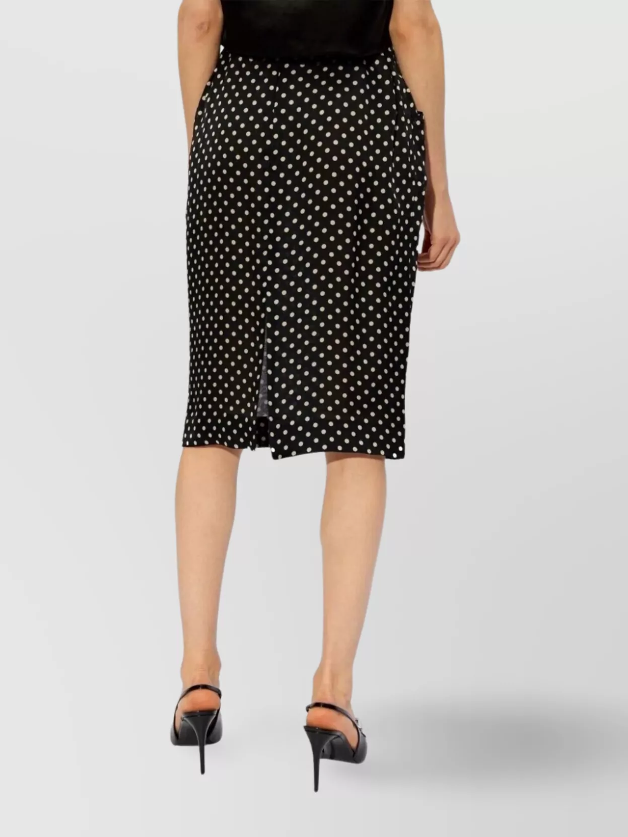 Saint Laurent Draped Polka-dot Silk-chiffon Midi Skirt