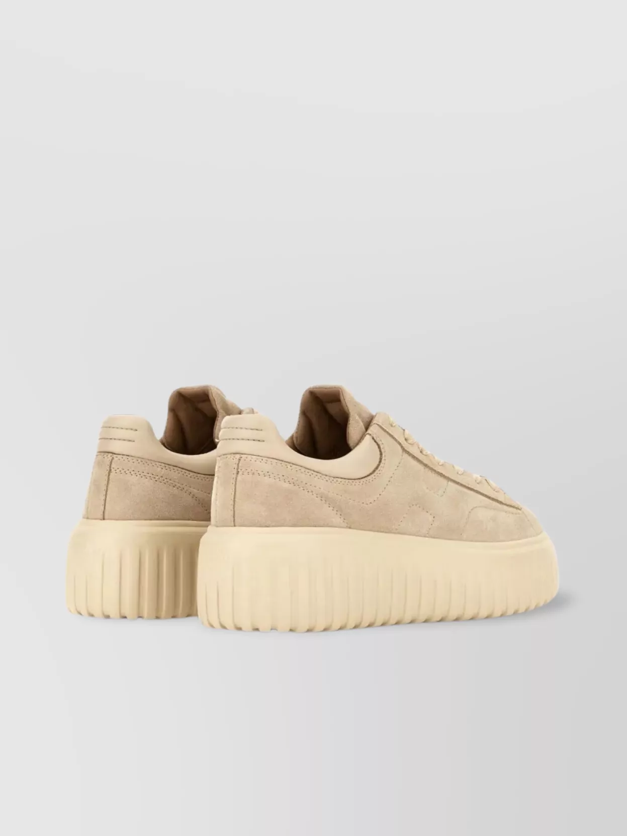 Hogan Suede Platform Sneakers Round Toe