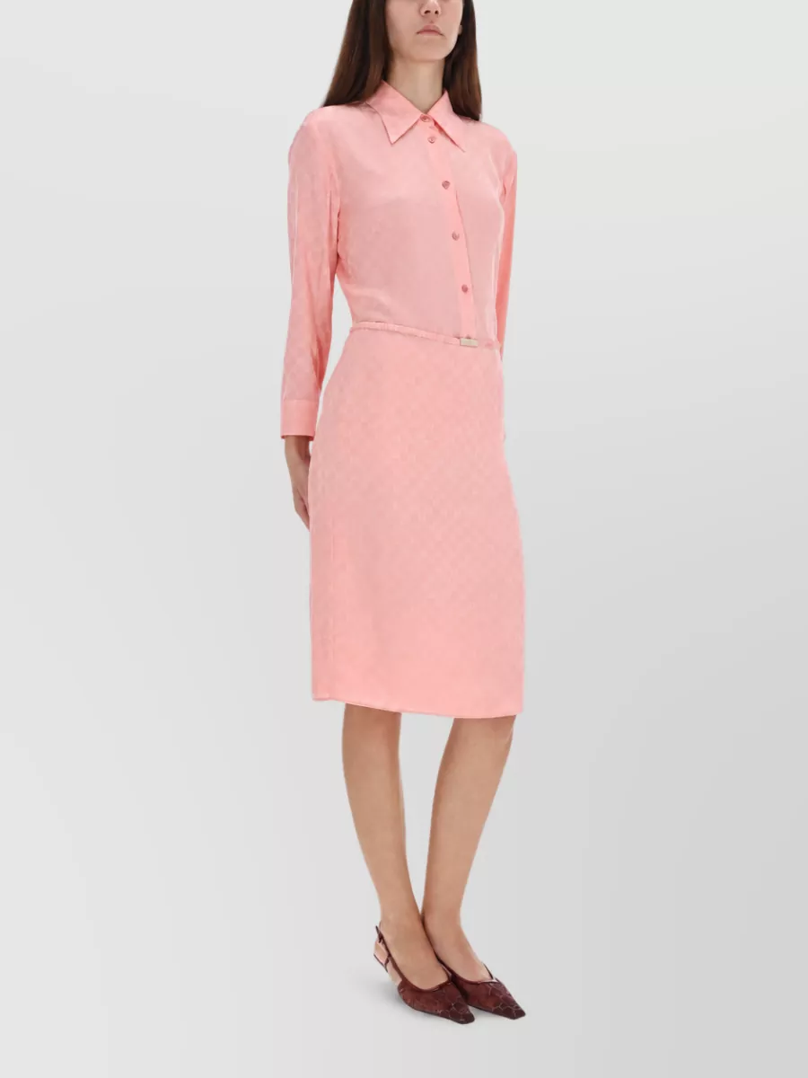 Gucci Silk Shirt Dress Tailored Fit Belted Waist