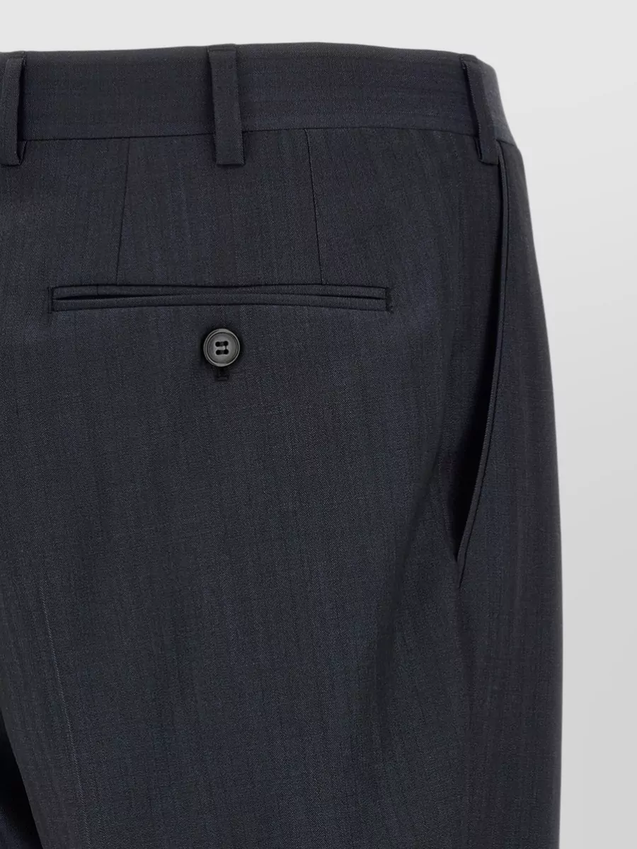 Brioni Wool Pinstriped Single Breasted Coat