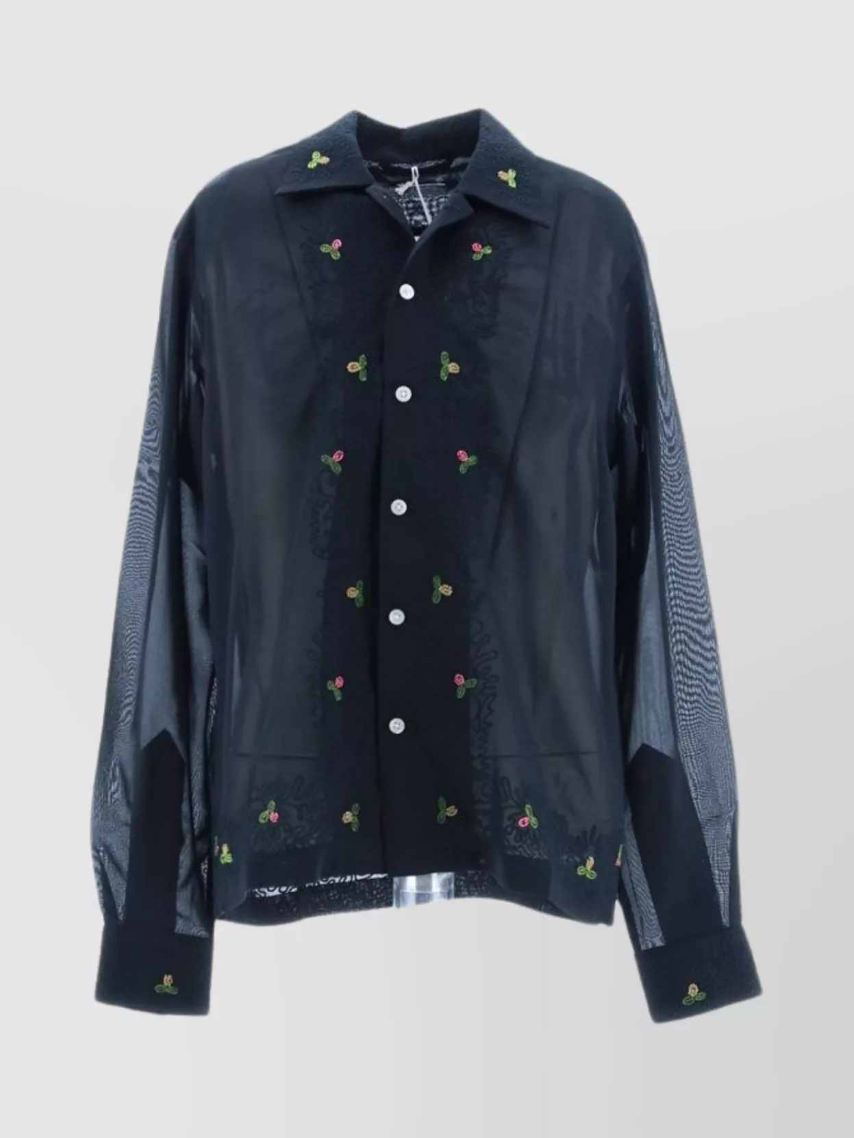 Shop Bode Embroidered Long Sleeve Shirt