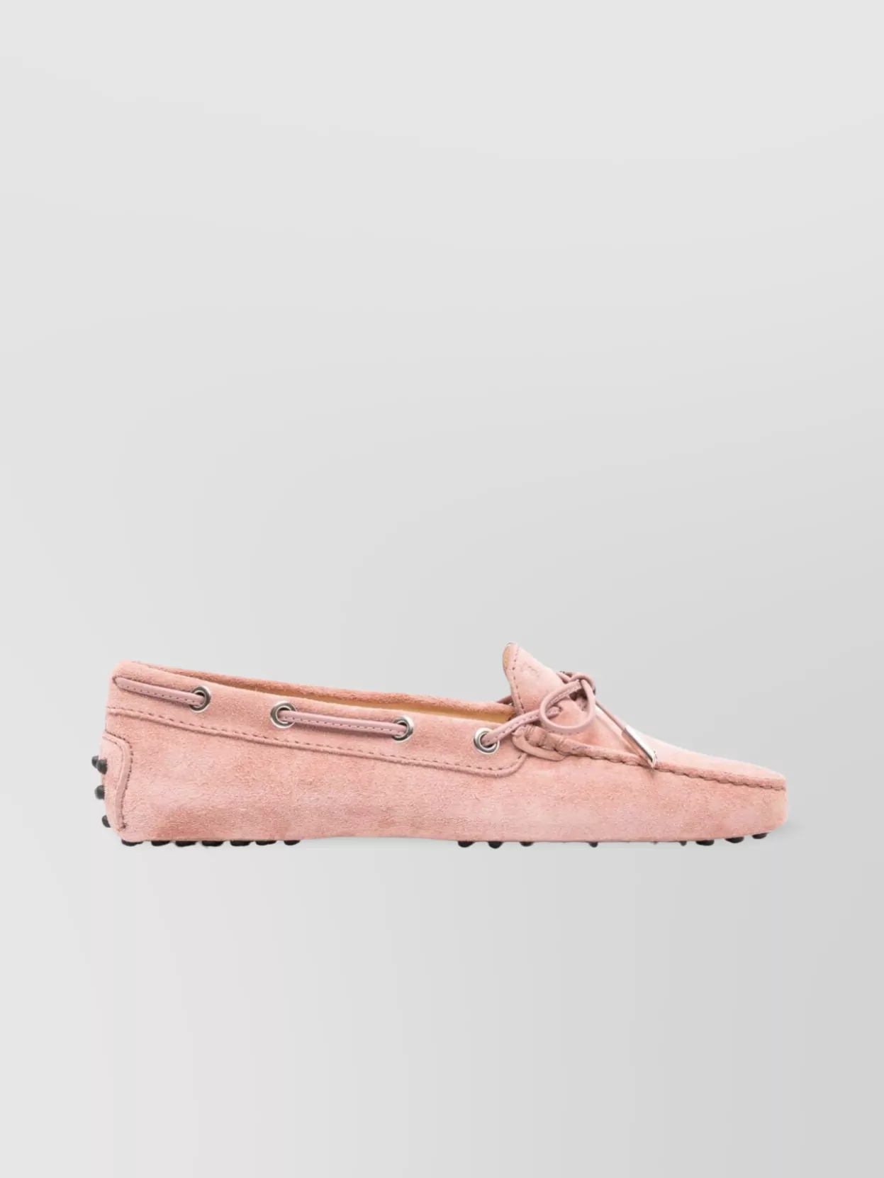 Shop Tod's Bow Detail Suede Loafers In Pink