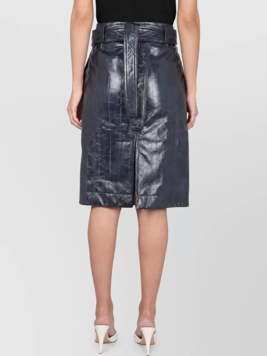 Bottega Veneta Leather Midi Wrap Skirt