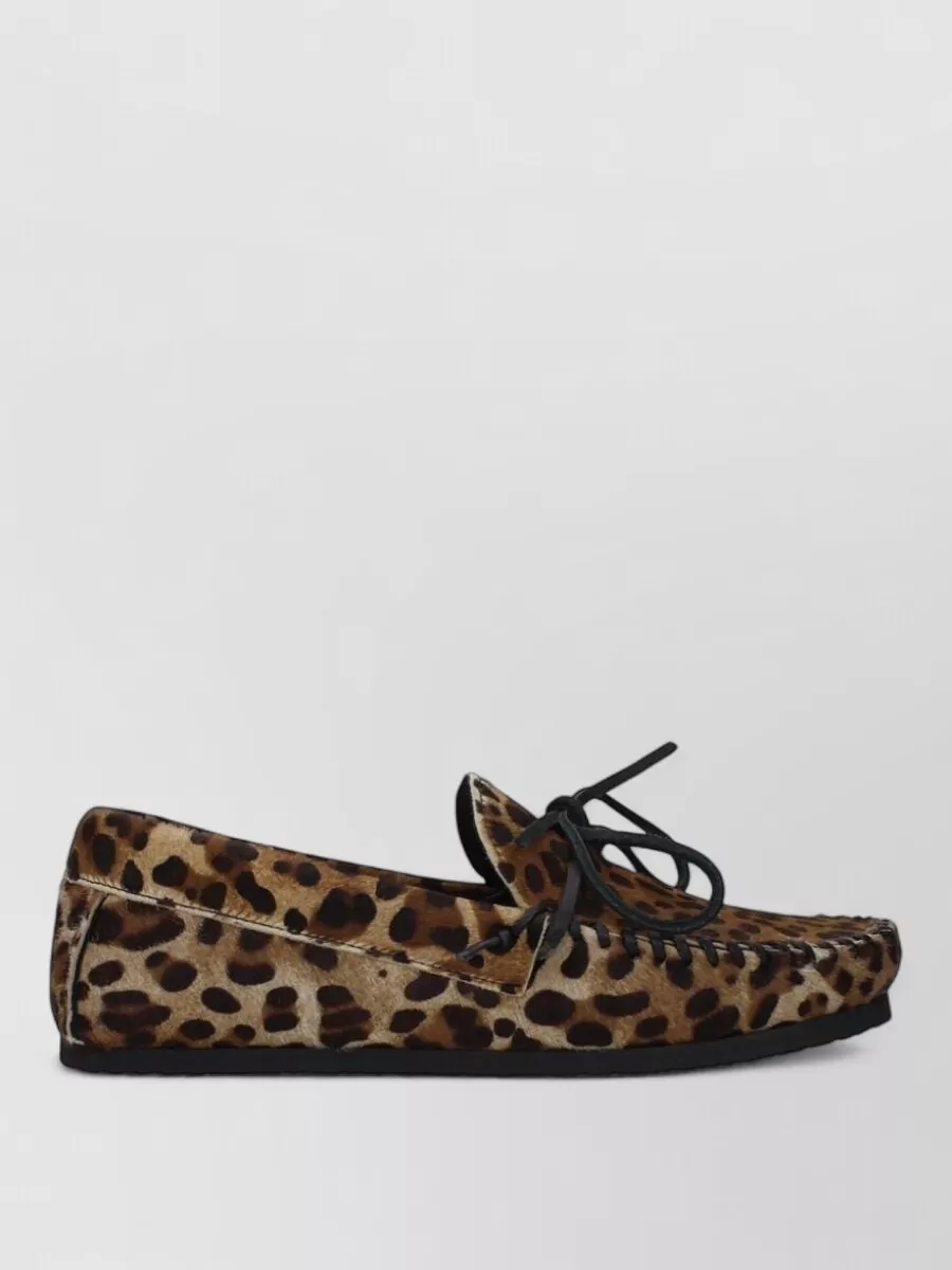 Isabel Marant Leopard-Print Calf Hair Loafers
