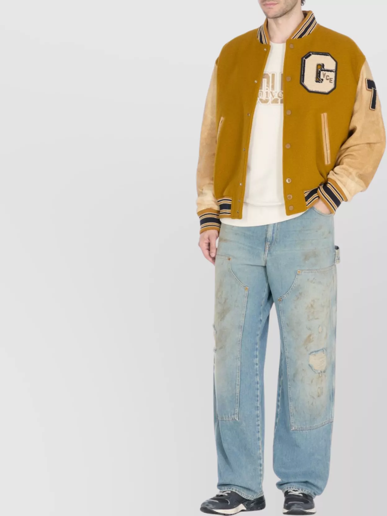 Golden Goose Deluxe Brand Men Ochre Wool Aleandro Bomber Jacket In Brown