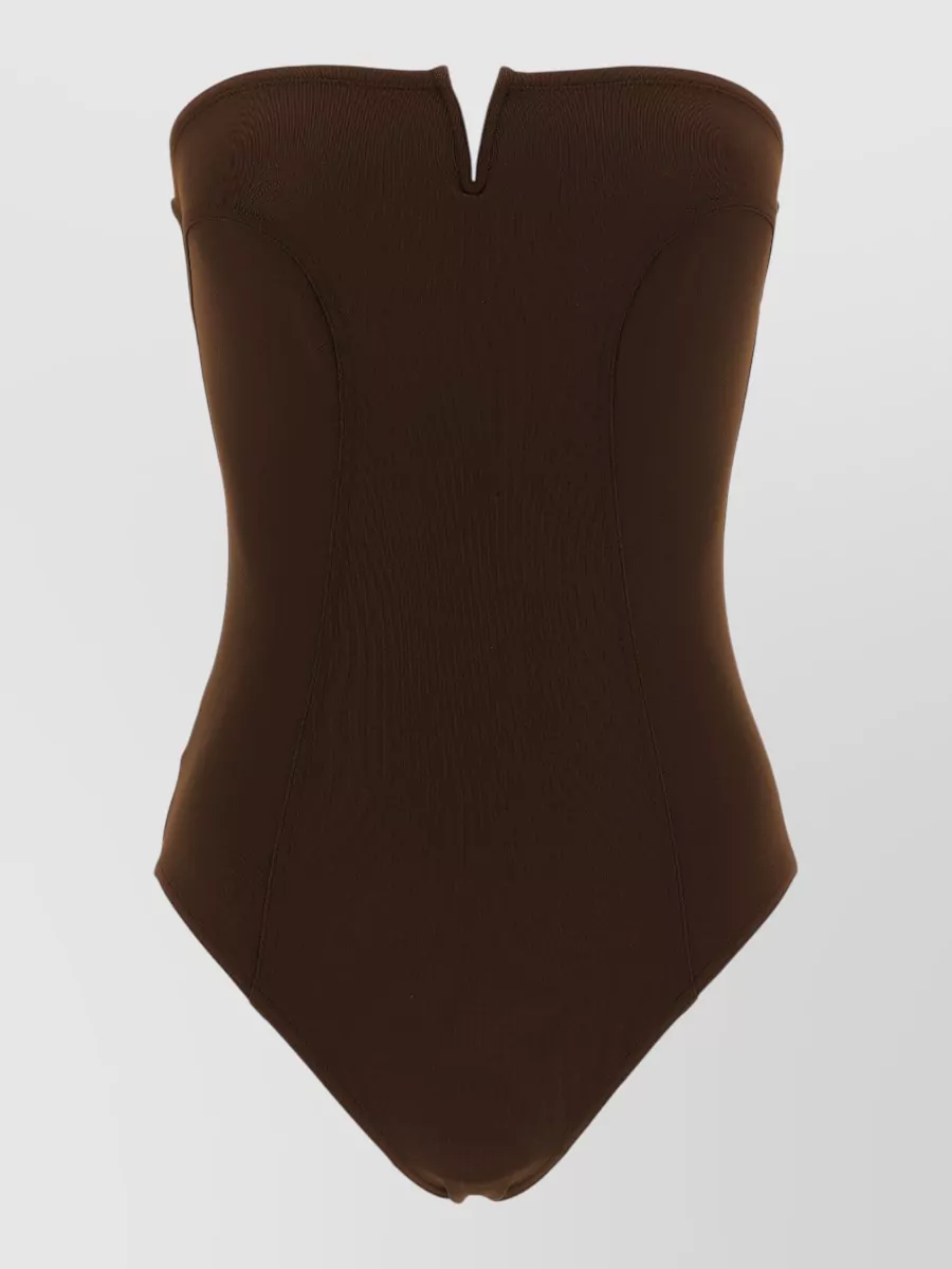 Eres strapless v-neck swimsuit
