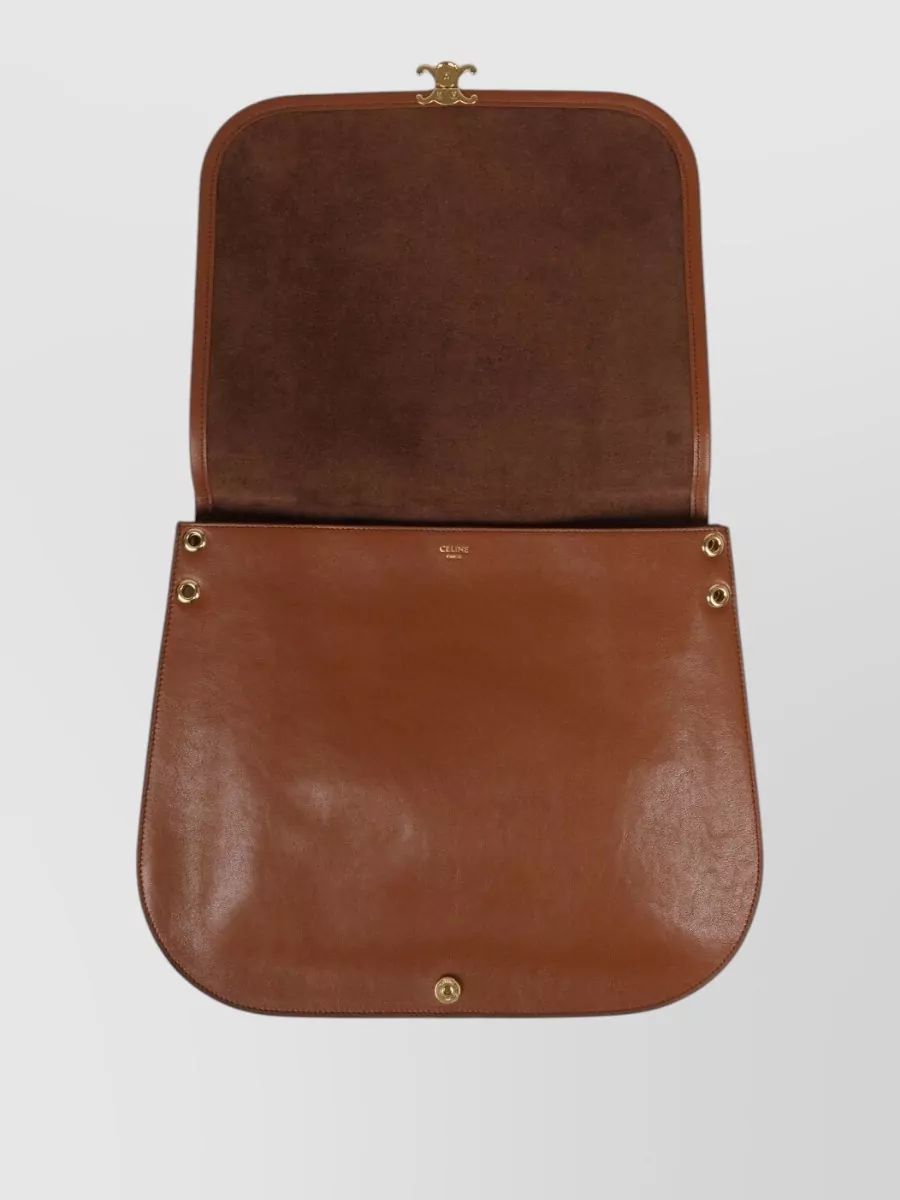 Celine Lamb Leather Saddle Cross-Body Bag