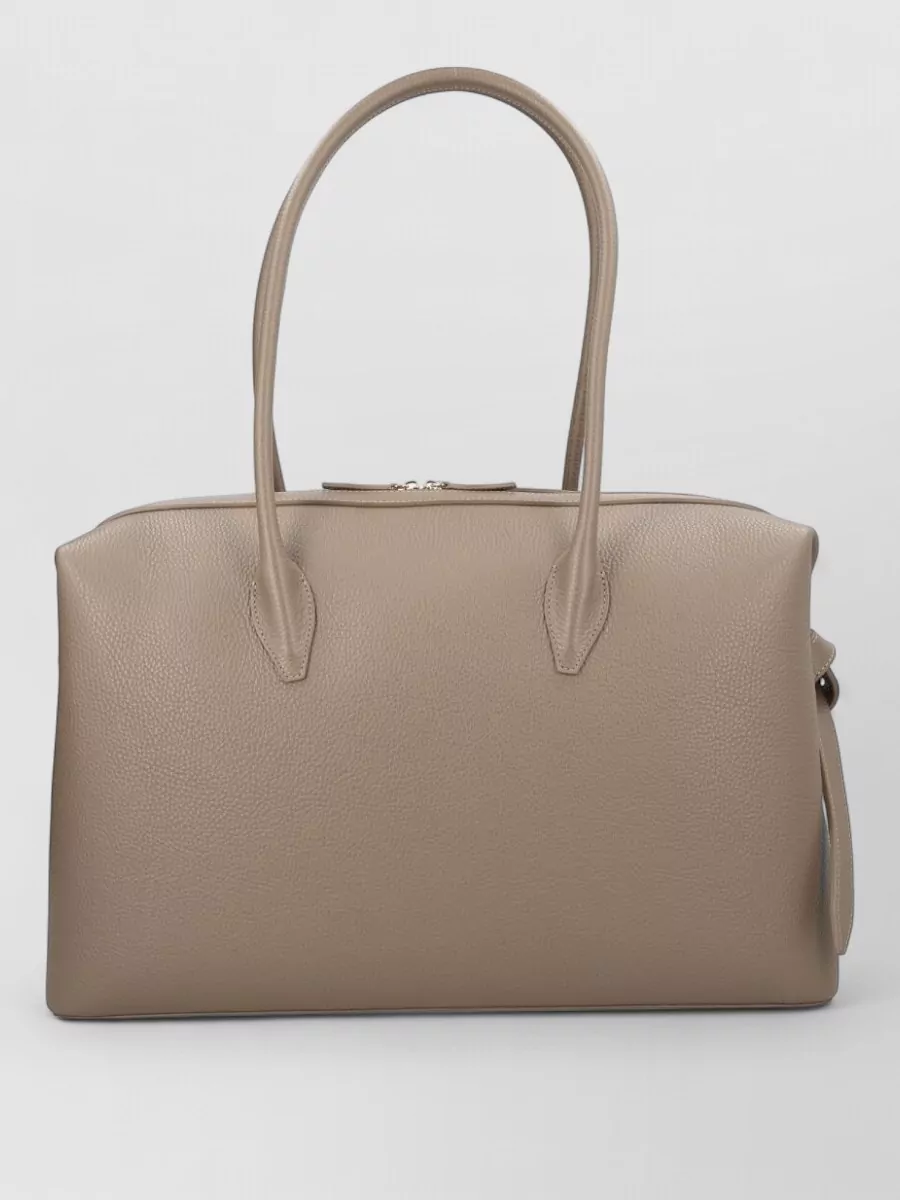 Yuzefi Brioche Large Shoulder Bag Top Handle In Brown