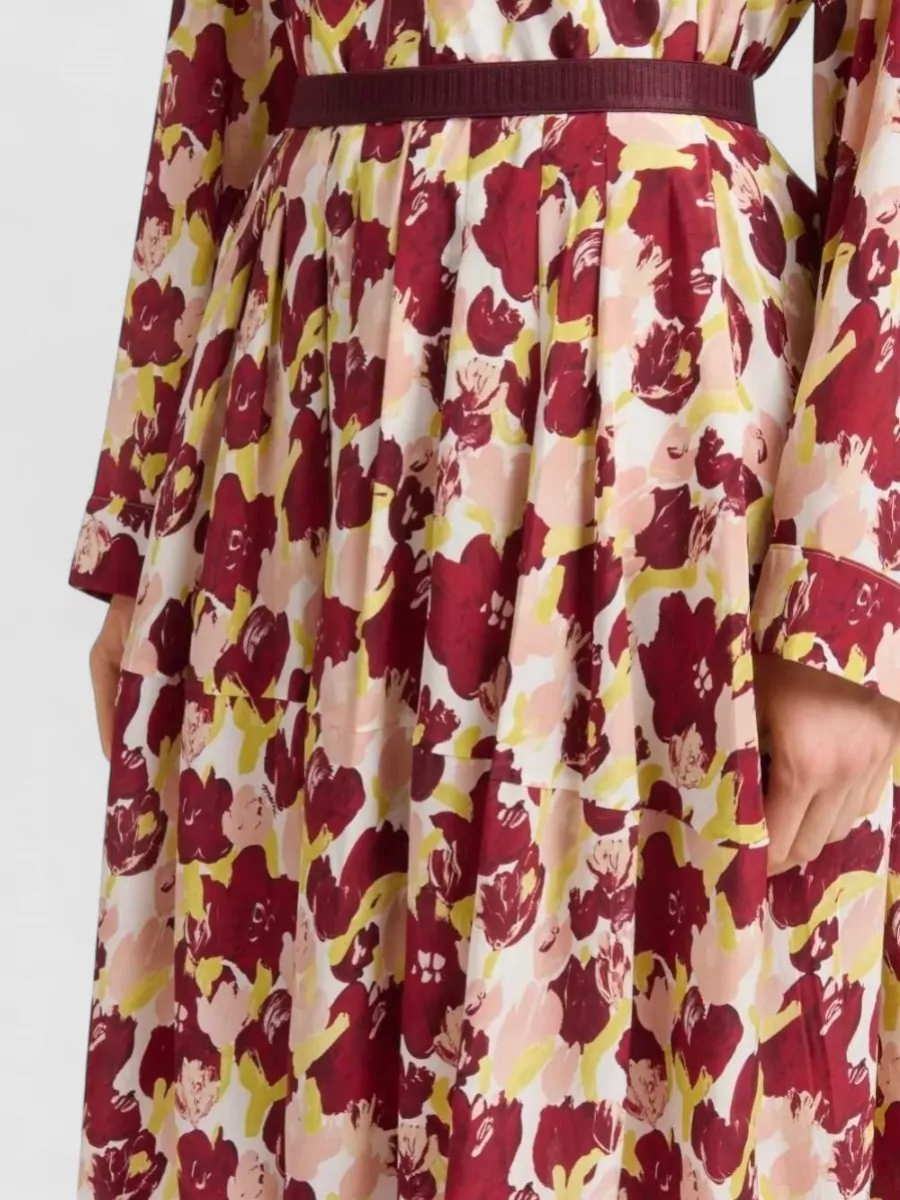 Marni Silk Floral-Print Pleated Midi Skirt