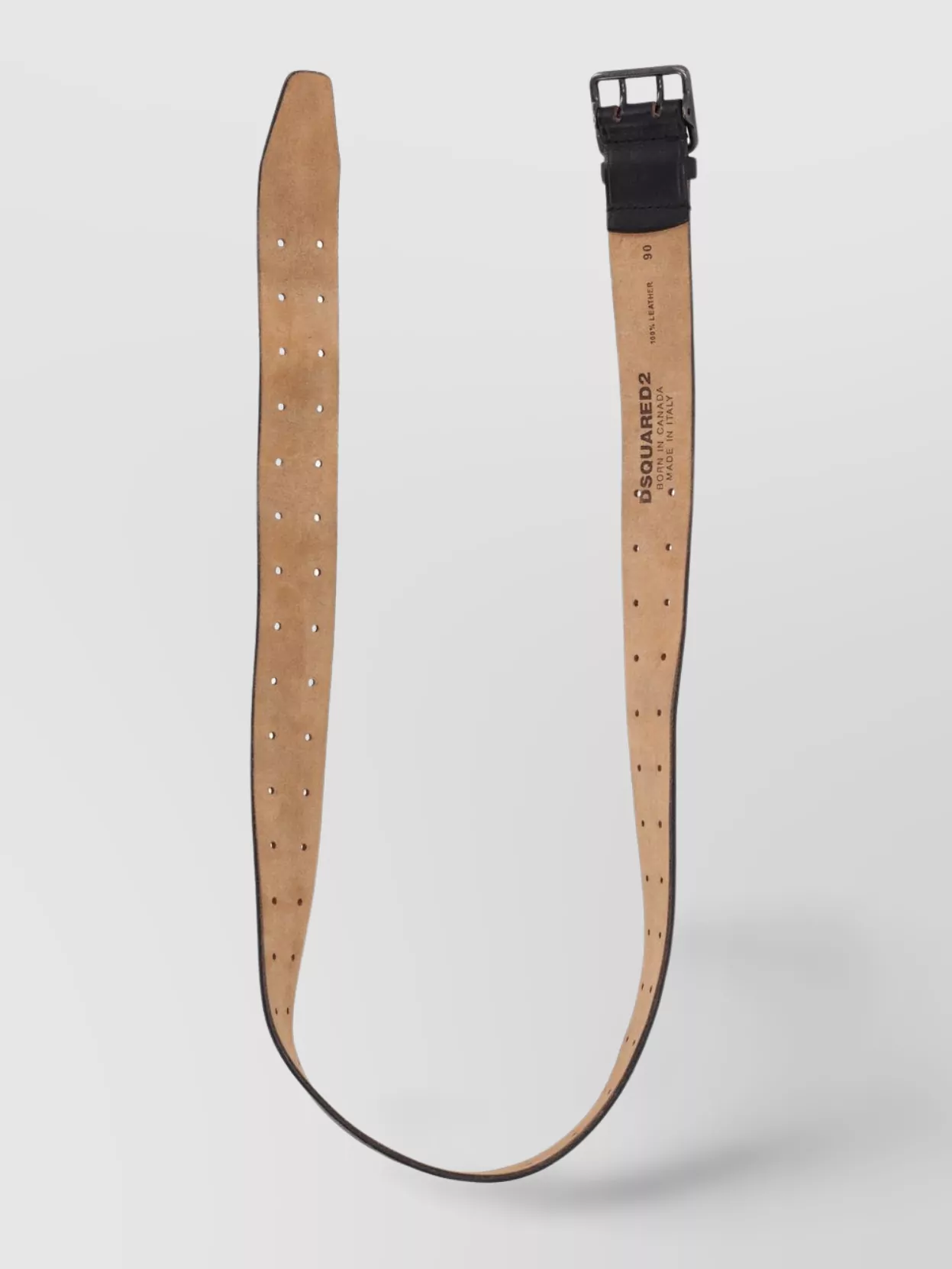 Dsquared2 Perforated Buckle Belts Smooth Finish In Black